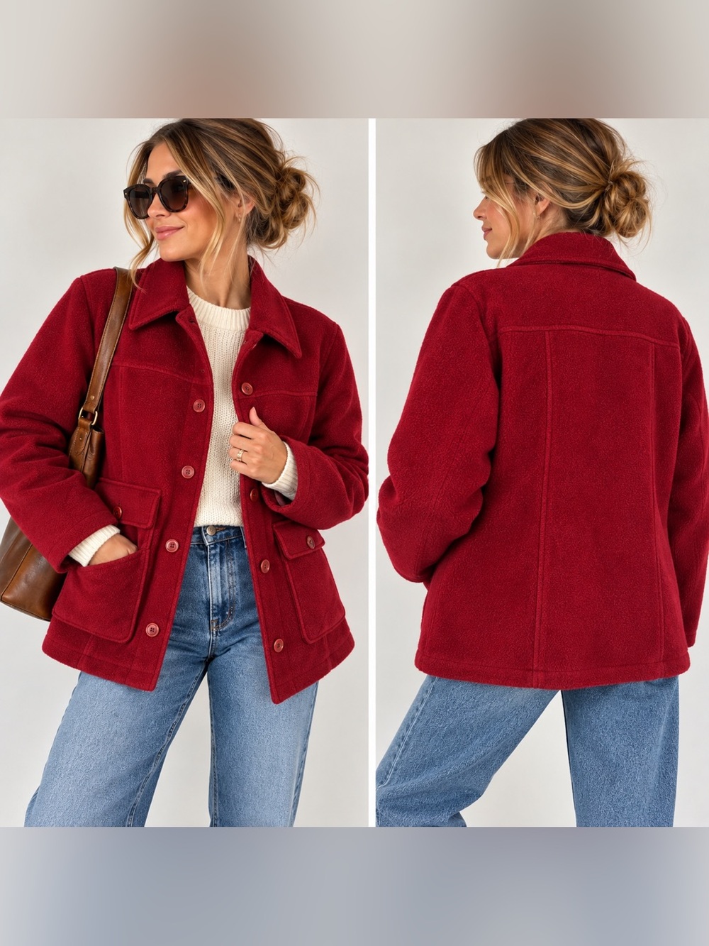 L.L.Bean Vintage Red Wool Blend Insulated Jacket – Women’s Petite XL